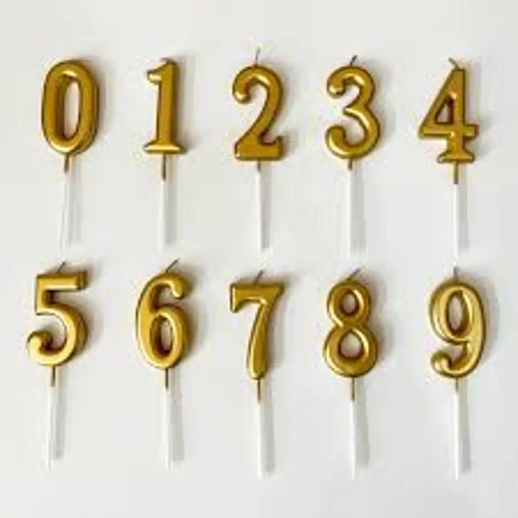 Gold Number Candles